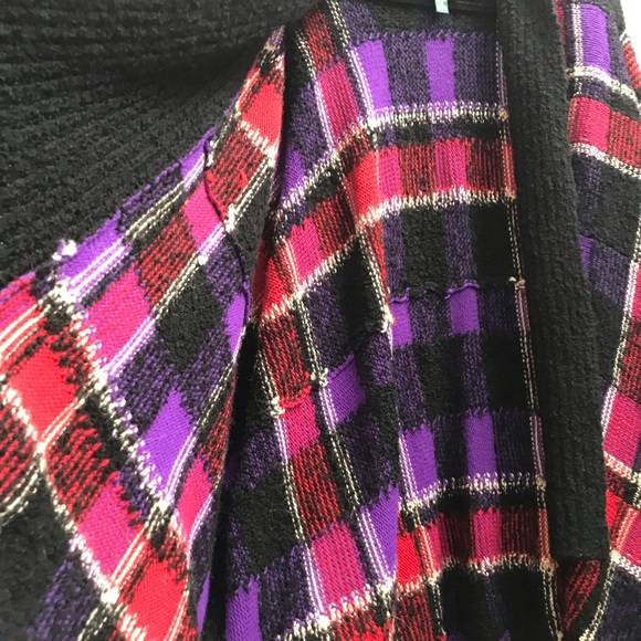 Sweater poncho by Ralph Lauren Plaid wool blend poncho Open sweater Size… - Picture 4 of 7